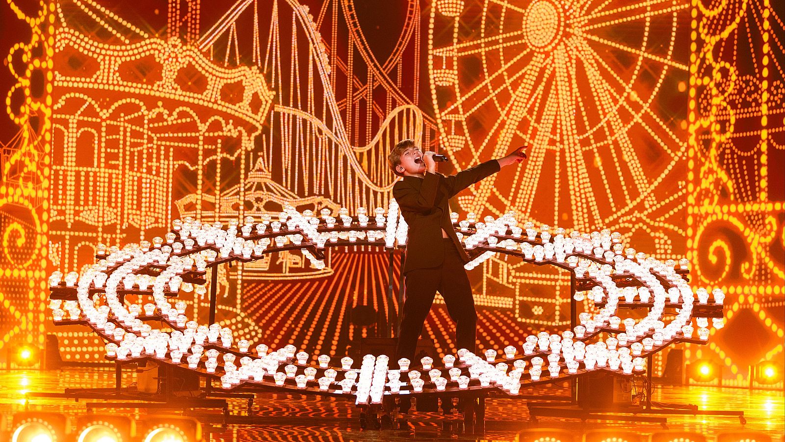 Lucas Paulano durante su primer ensayo en Eurovisión Junior 2026