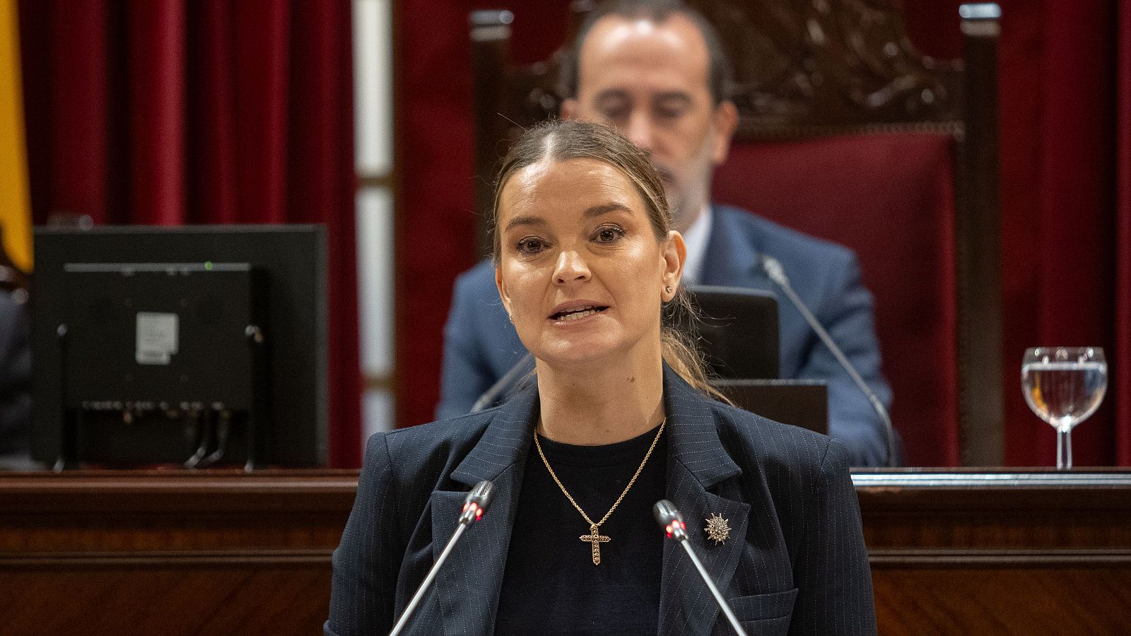 La presidenta de Illes Balears, Margarita Prohens, durante el Debate de Política General de Baleares, en el Parlament Balear, en 2026