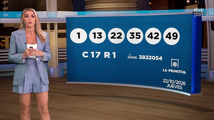Loterías - Sorteo de la Lotería Nacional, Bonoloto, Primitiva y Jóker del 22/10/2026
