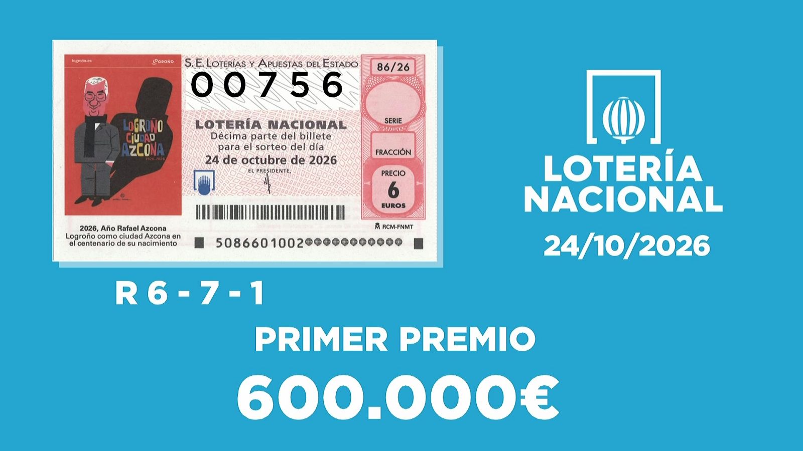 Sorteo de la Lotería Nacional del 24/10/2026 - Ver ahora