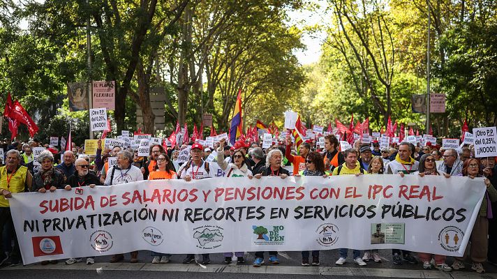 Telediario Fin de Semana - Manifestación por las pensiones públicas en Madrid: "No pedimos la luna, hay pensiones de miseria"