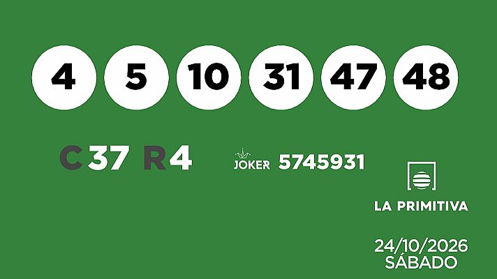 SELAE - Sorteo de la Lotería Primitiva y Joker del 24/10/2026