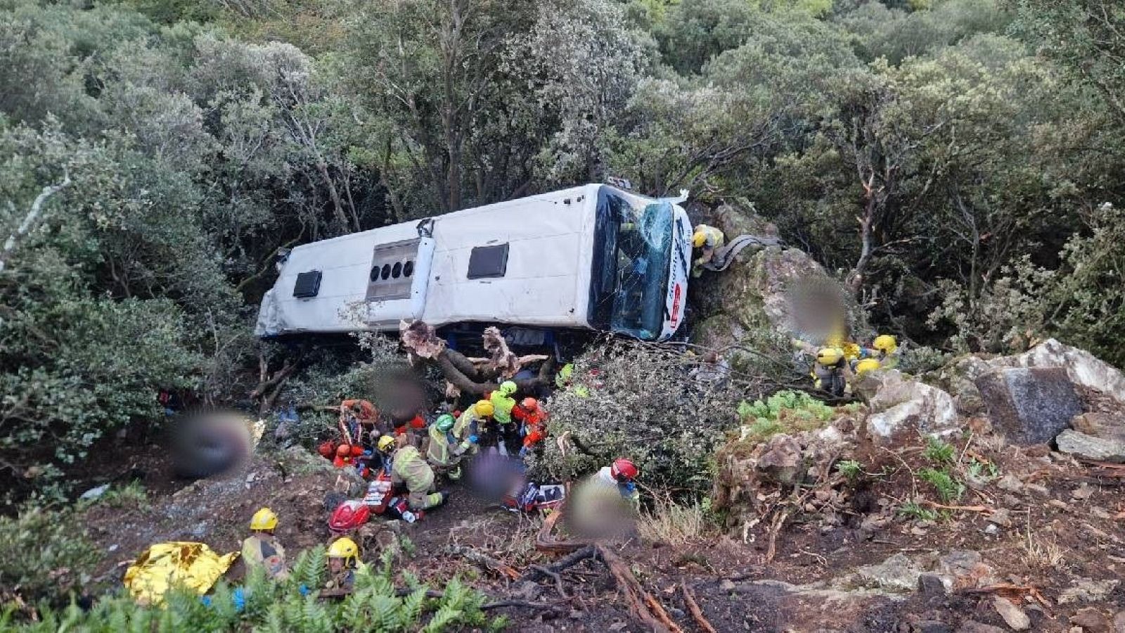 Accidente de autobús en Fogars de Montclús, en la carretera BV-5114