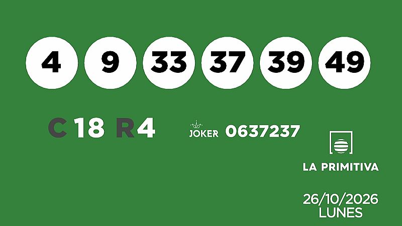 Sorteo de la Lotería Primitiva y Joker del 26/10/2026 - Ver ahora