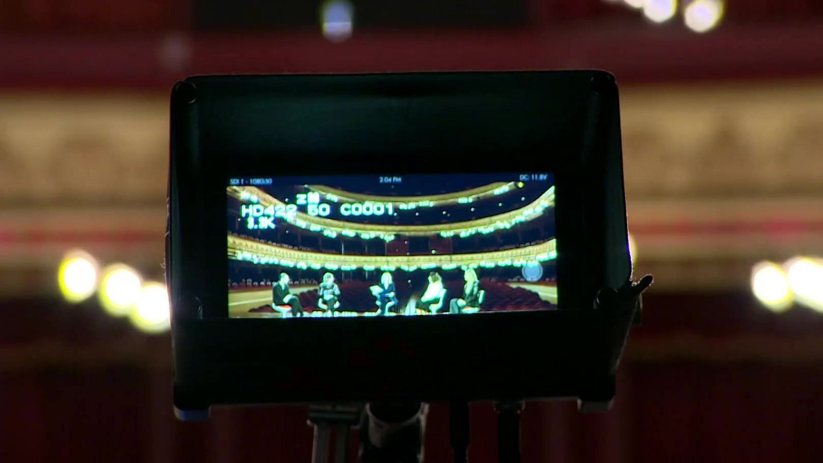El visor de una cámara durante la realización de un programa en la Seminci.