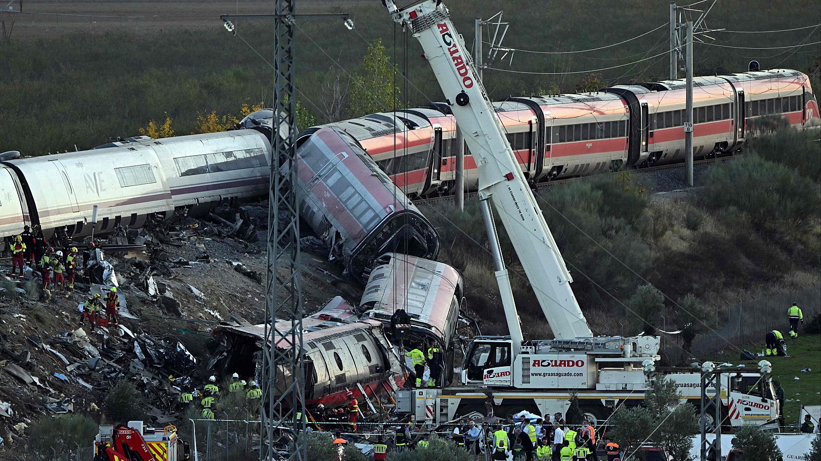 Imagen de la zona accidentada entre los dos trenes en Urda, Toledo