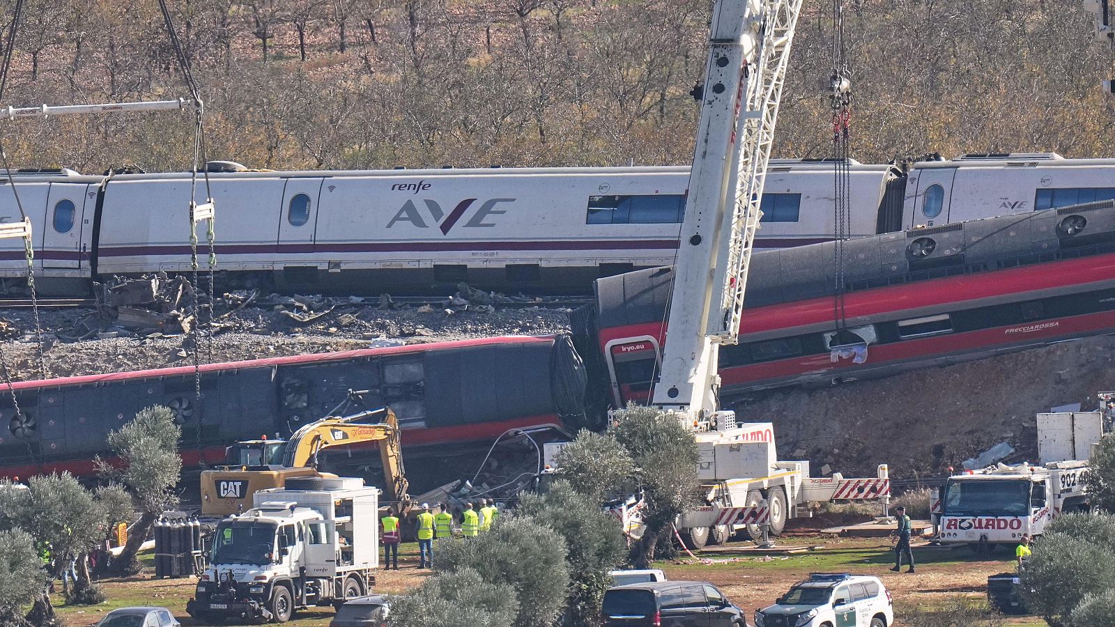Imagen de los trenes siniestrados en Urda