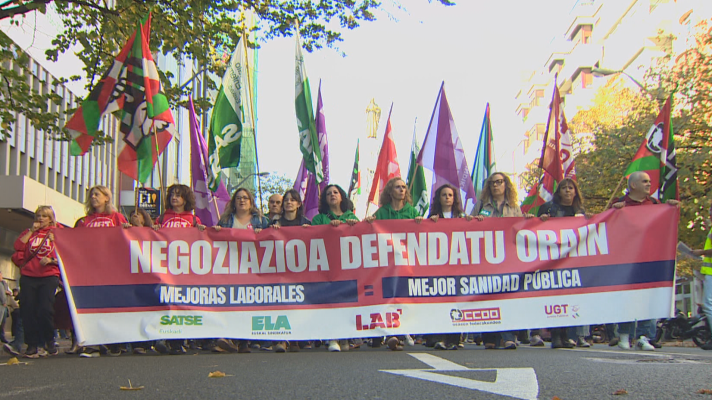 Telenorte - País Vasco - Primera de las cinco jornadas de huelga convocadas en Osakidetza para reclamar mejoras laborales