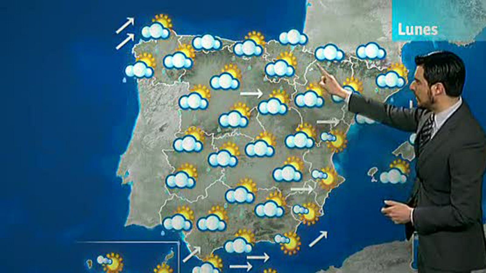 Precipitaciones en el oeste peninsular y nubosidad en Galicia