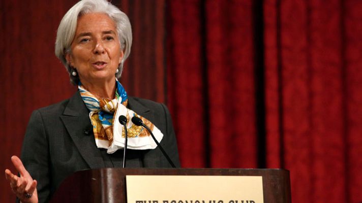 Telediario 1 - La directora del FMI, Christine Lagarde, aboga por la unión bancaria en la zona euro