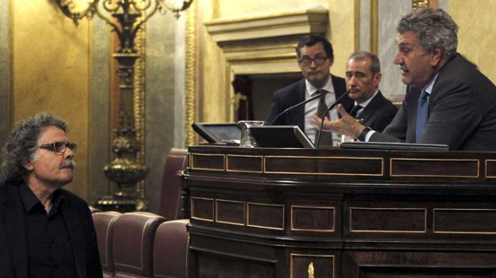 Telediario 1 - Expulsión de tres diputados de ERC