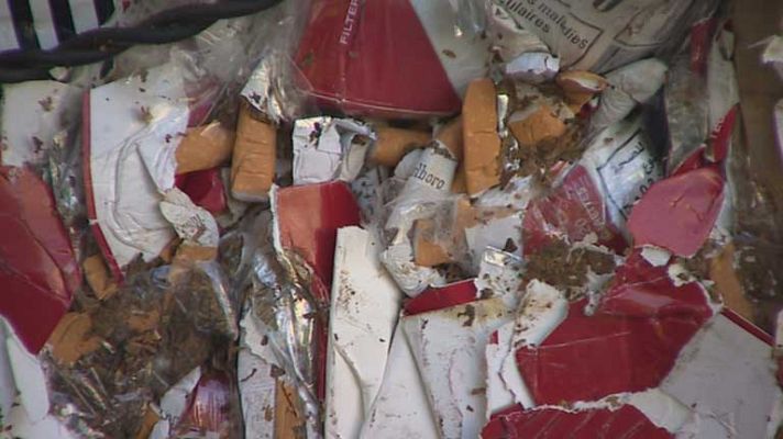 Telediario 1 - A la trituradora con el tabaco