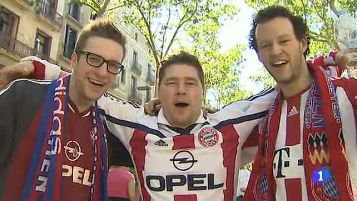 Telediario 1 - Barcelona, tomada por aficionados del FCB