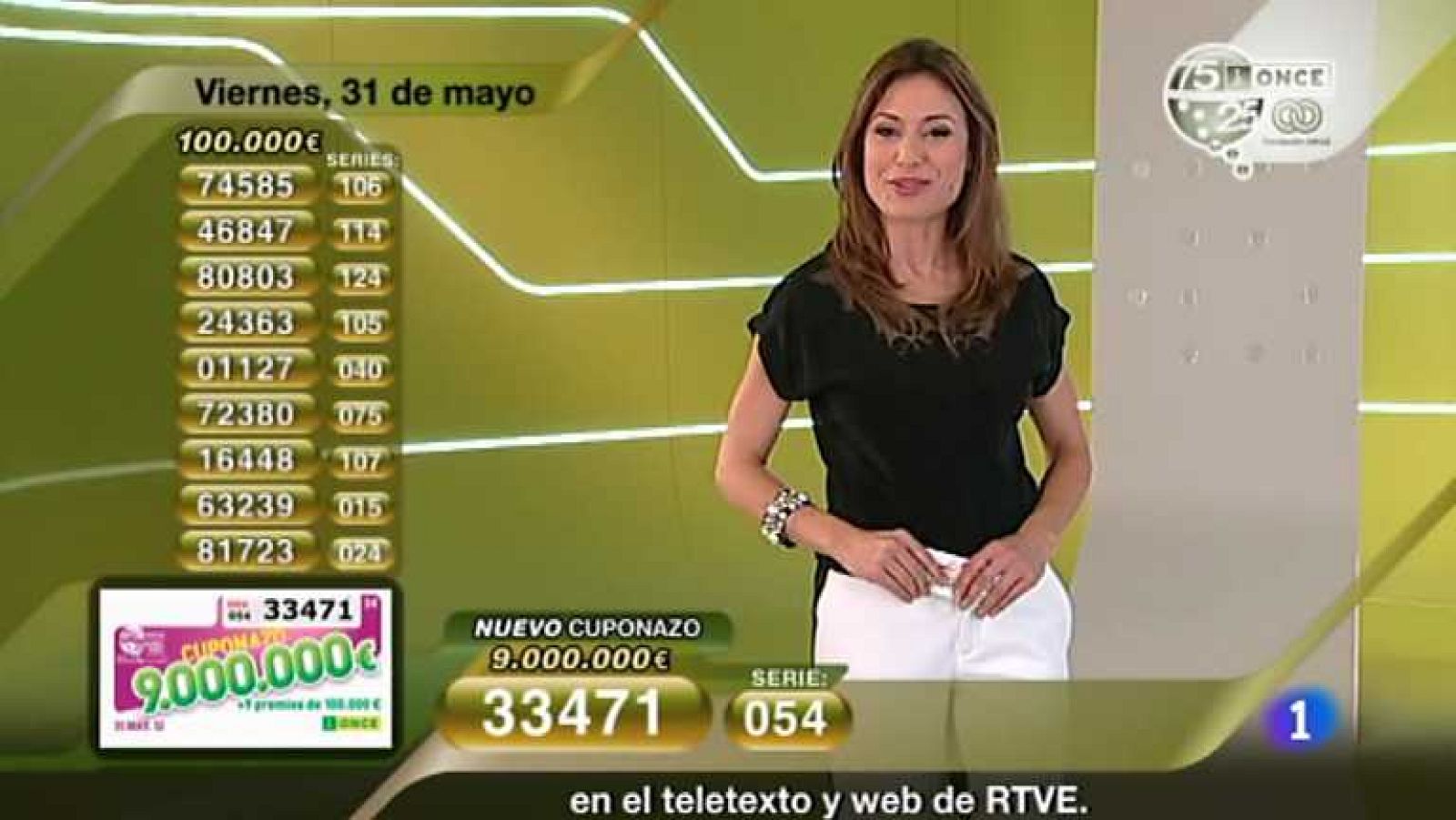 Sorteo ONCE - 31/05/13 - ver ahora