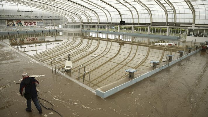 Telediario 1 - Inundaciones en Navarra