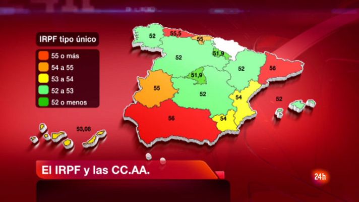 La tarde en 24h - Así está el mapa del IRPF de las Comunidades Autónomas