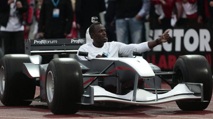 Telediario 1 - Usain Bolt, todo un bólido en Noruega