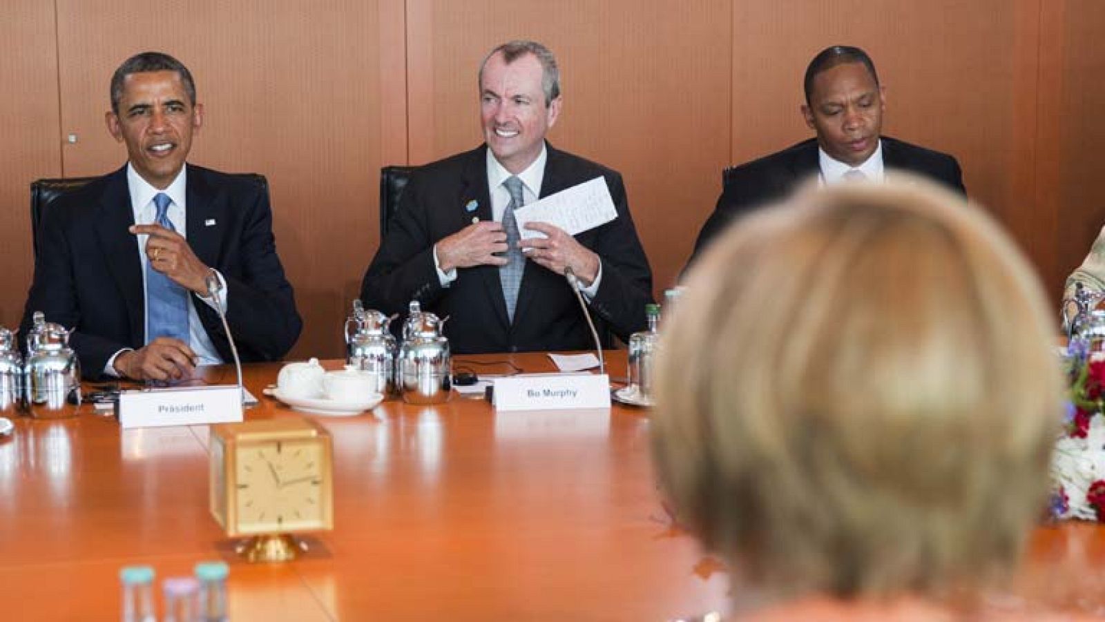 Reunión de Obama con la canciller Merkel