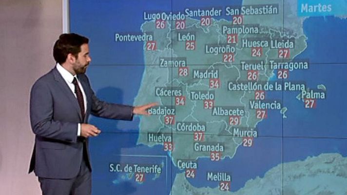 El tiempo - Por encima de los 30 grados en la mitad sur peninsular