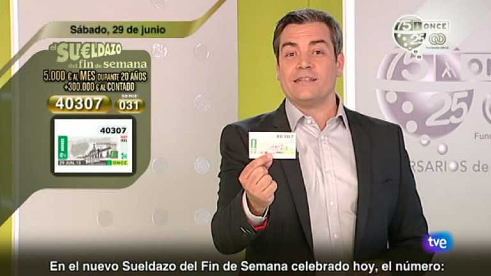 Sorteo ONCE - 29/06/13 - Ver ahora
