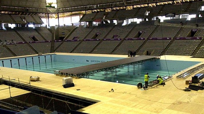 Telediario 1 - La piscina del Mundial de Barcelona ya tiene agua