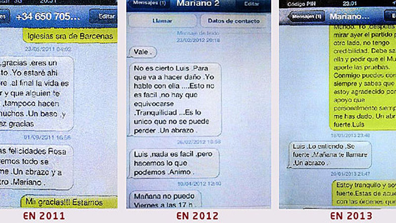 Bárcenas difunde varios SMS en los que Rajoy supuestamente le apoyó tras revelarse las cuentas - Informativo 24h | Ver