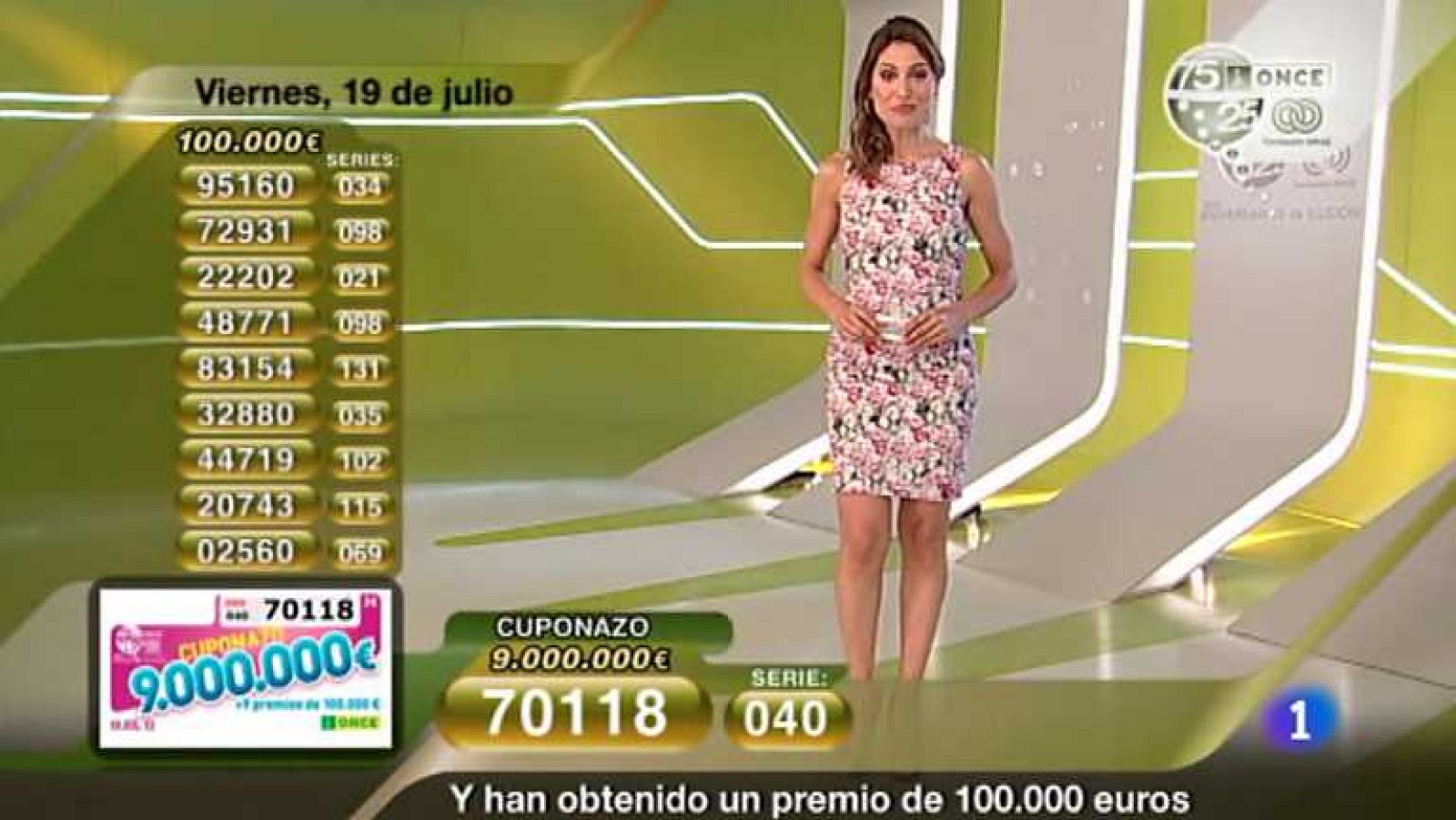 Sorteo ONCE - 19/07/13 - Ver ahora