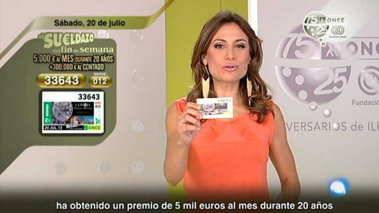 Sorteo ONCE - 19/07/13 - Ver ahora