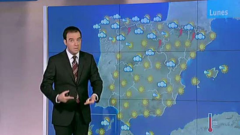 Chubascos y tormentas en zonas montañosas y temperaturas en descenso en el noroeste