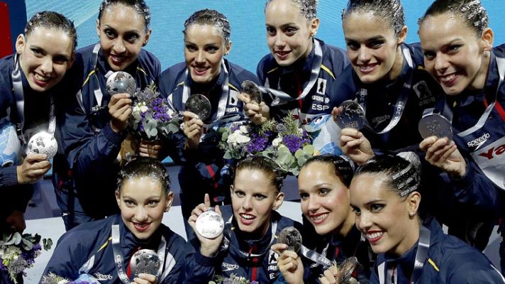 Telediario 1 - La alegría del equipo español de natación sincronizada