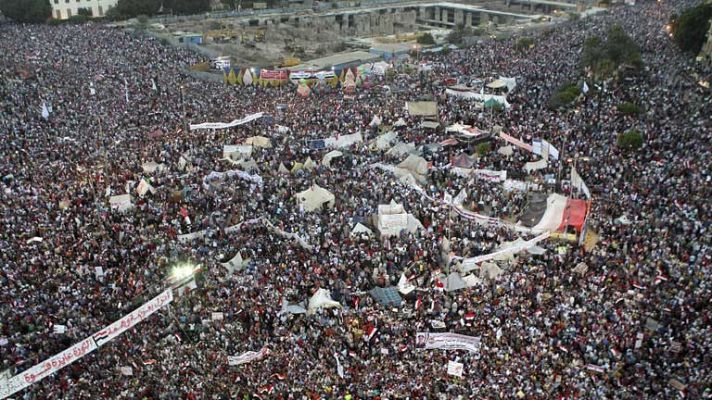 Telediario 1 - Protestas en Egipto