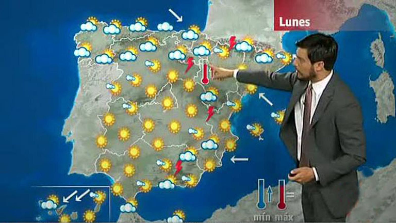 Chubascos débiles en el Cantábrico y altas temperaturas en el interior peninsular