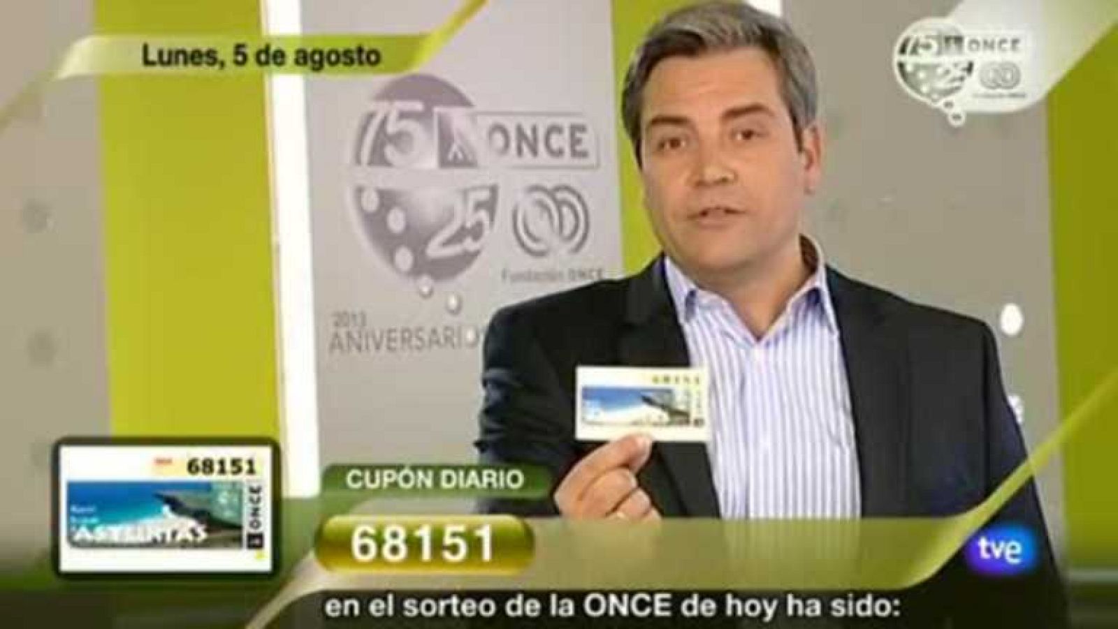 Sorteo ONCE - 05/08/13 - Ver ahora