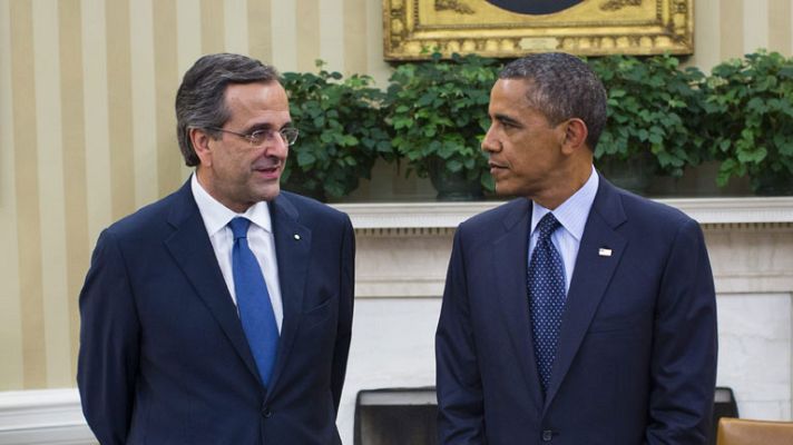  - Obama destaca la importancia de impulsar el crecimiento en Grecia y reafirma su apoyo al primer ministro griego, Andonis Samarás