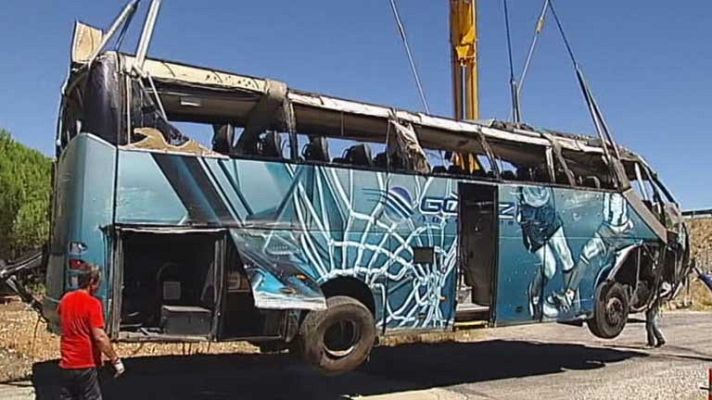 Telediario 1 - Accidente de bus Marsella-Murcia