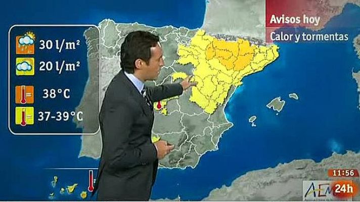 Informativo 24h - Alerta naranja por tormentas en Huesca, Zaragoza y Lleida, y por calor en Gran Canaria