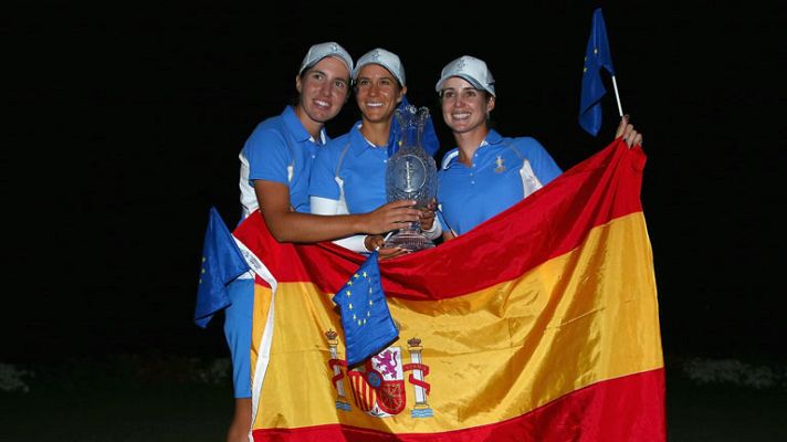Telediario 1 - El equipo europeo, con tres españolas, gana la Solheim Cup