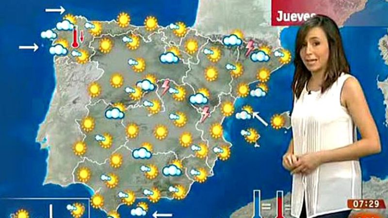 Tormentas en el noreste y persiste el calor en el sur y Canarias