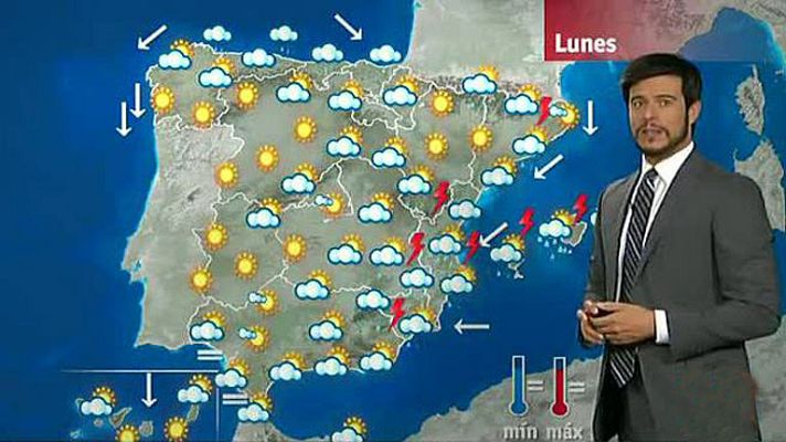 El tiempo - Chubascos y tormentas fuertes en el oeste de la Península