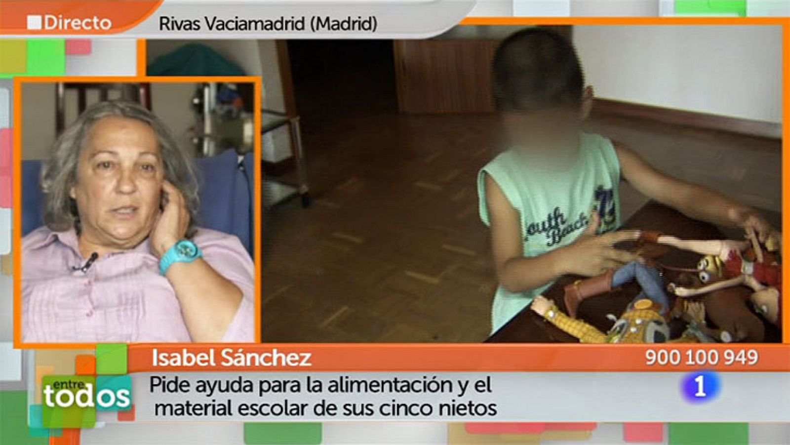 Entre Todos - Isabel pide ayuda para la alimentación y el material escolar de sus nietos