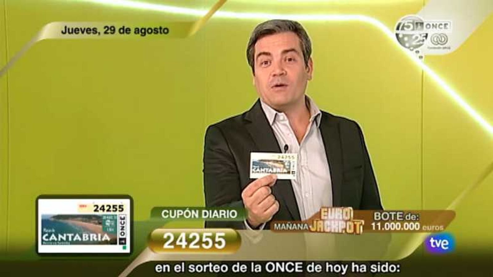 Sorteo ONCE - 29/08/13 - Ver ahora