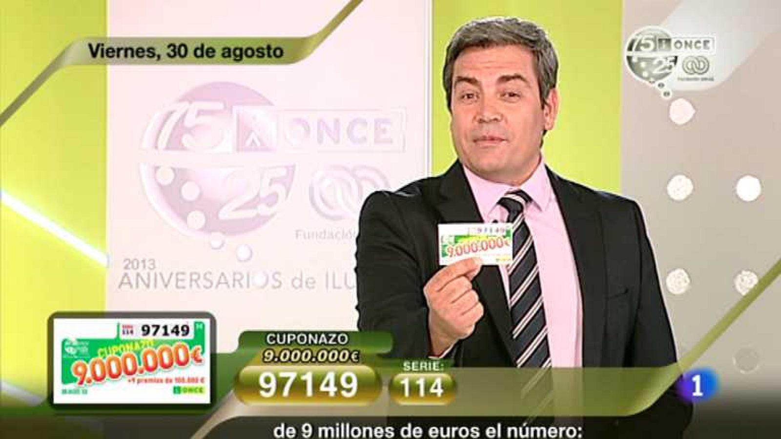 Sorteo ONCE - 30/08/13 - ver ahora