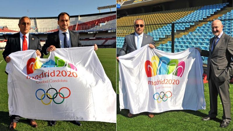 Los clubes argentinos de fútbol River Plate y Boca Juniors han  mostrado su predilección de cara a la elección olímpica del próximo  sábado 7 de septiembre en Buenos Aires decantándose por la  candidatura de Madrid 2020.