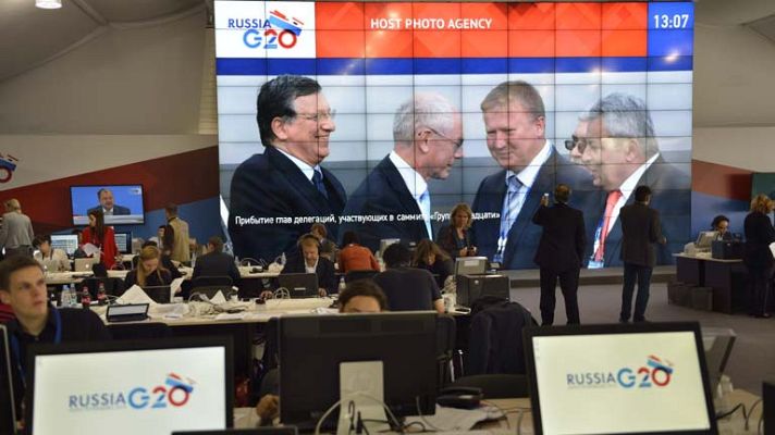 Telediario 1 - Declaraciones cumbre económica G-20