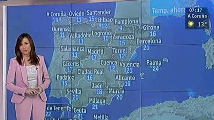 El tiempo - Ligero ascenso de las temperaturas en el noreste y tormentas en el sudeste