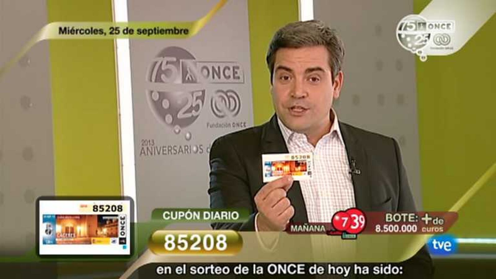 Sorteo ONCE - 25/09/13 - Ver ahora