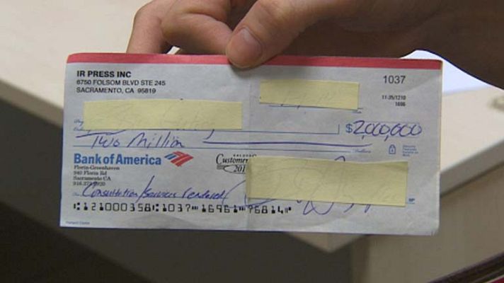 Telediario 1 - Cheque encontrado en el Metro
