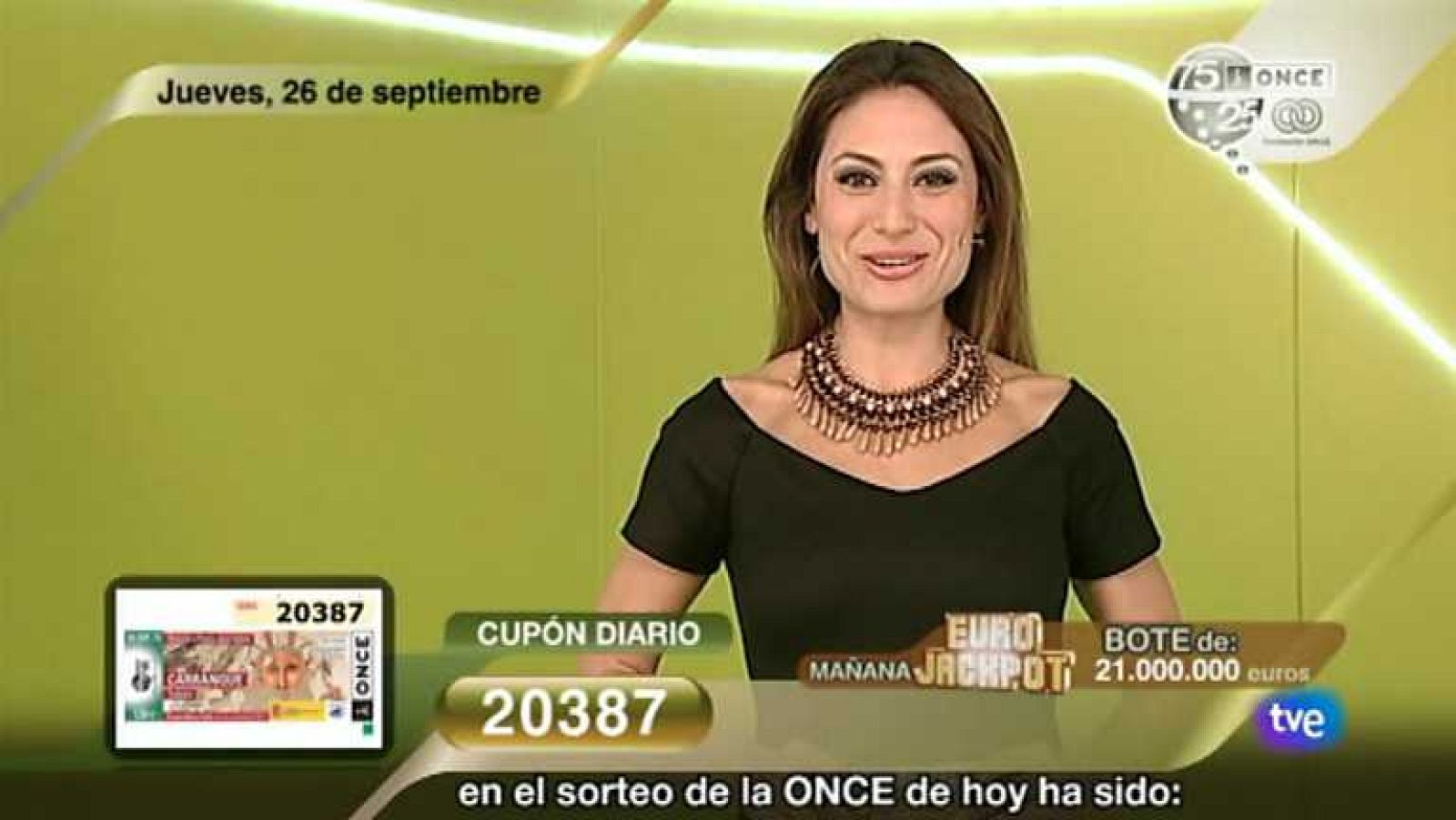 Sorteo ONCE - 26/09/13 - Ver ahora