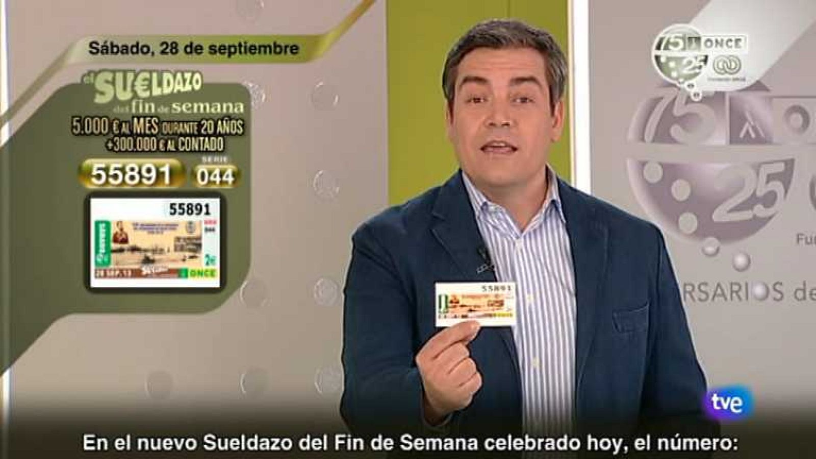 Sorteo ONCE - 28/09/13 - Ver ahora