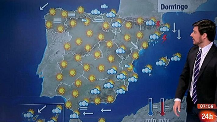 El tiempo - Nuboso en el este de Cataluña y Baleares, con posibilidad de tormentas